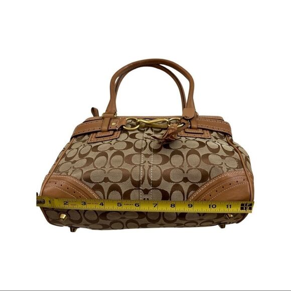 Vintage Coach Hampton Signature Jacquard Brown & Tan Satchel C0773-10507 - Picture 12 of 14